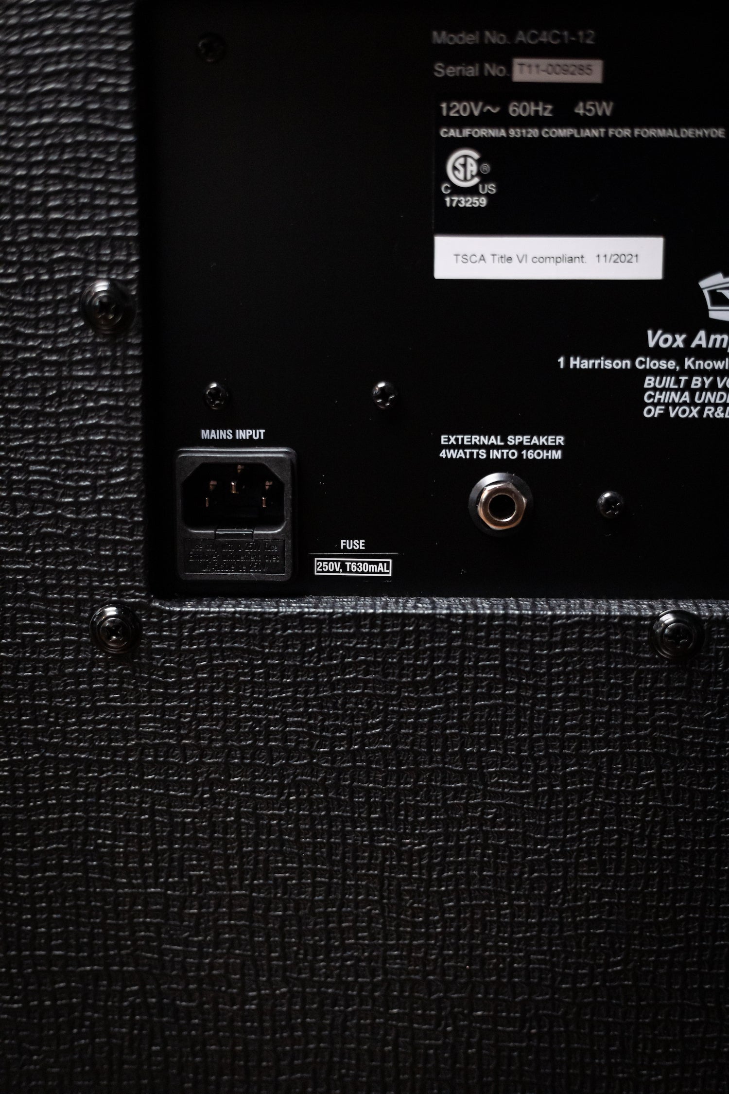 Vox AC4C1 1x12" 4-watt Tube Combo Amp