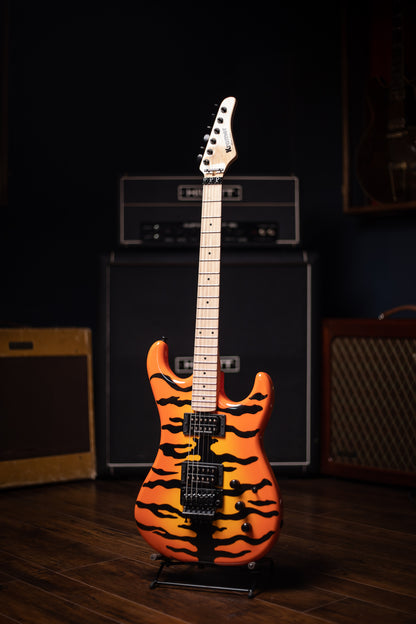 Kramer Pacer Vintage Electric Guitar with Black Hardware - Tiger Stripe