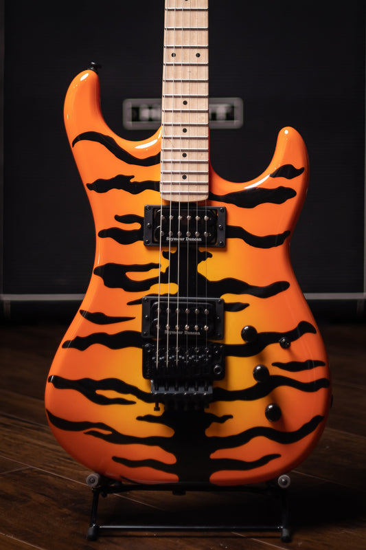 Kramer Pacer Vintage Electric Guitar with Black Hardware - Tiger Stripe