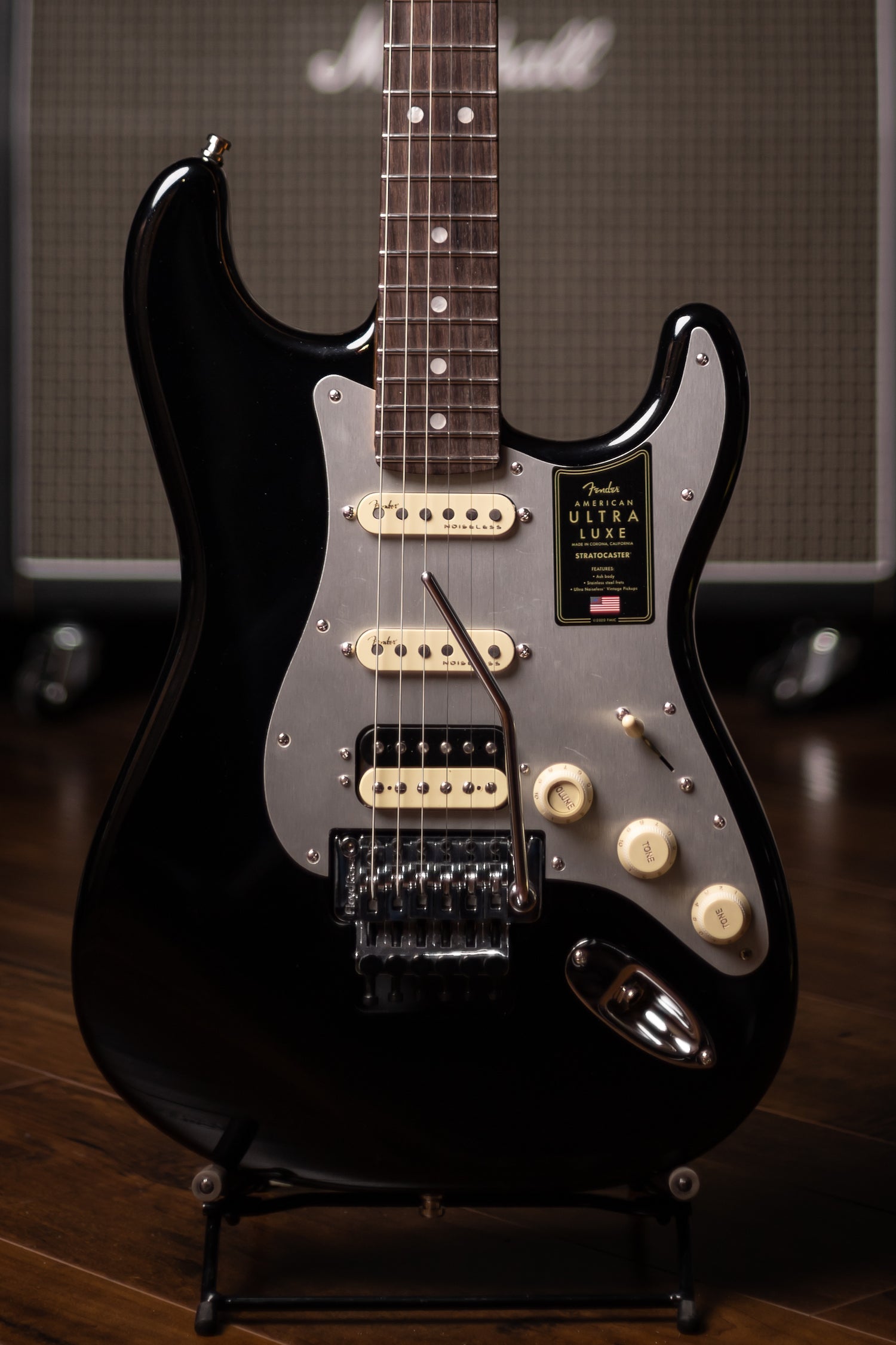 2021 Fender Stratocaster Ultra Luxe Electric Guitar - Mystic Black
