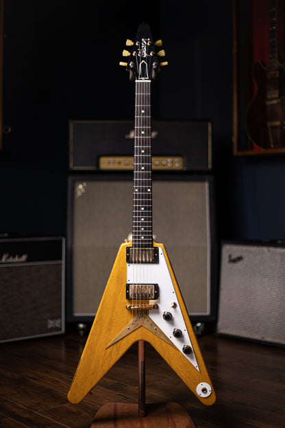 2021 Gibson Custom Shop 58 Korina Flying V Brazilian Rosewood Fingerboard Murphy Lab Light Aged GH Electric Guitar - Natural 81027