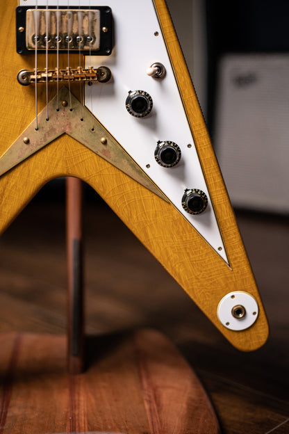2021 Gibson Custom Shop 58 Korina Flying V Brazilian Rosewood Fingerboard Murphy Lab Light Aged GH Electric Guitar - Natural 81027