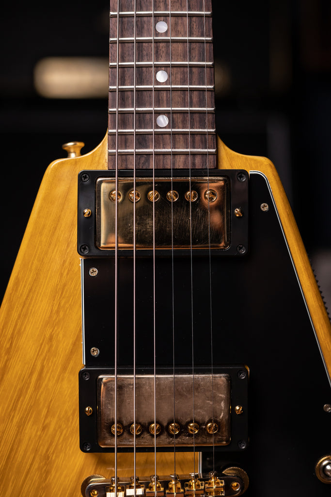 Gibson Custom Shop Korina Flying V Black Pickguard Electric Guitar - Natural