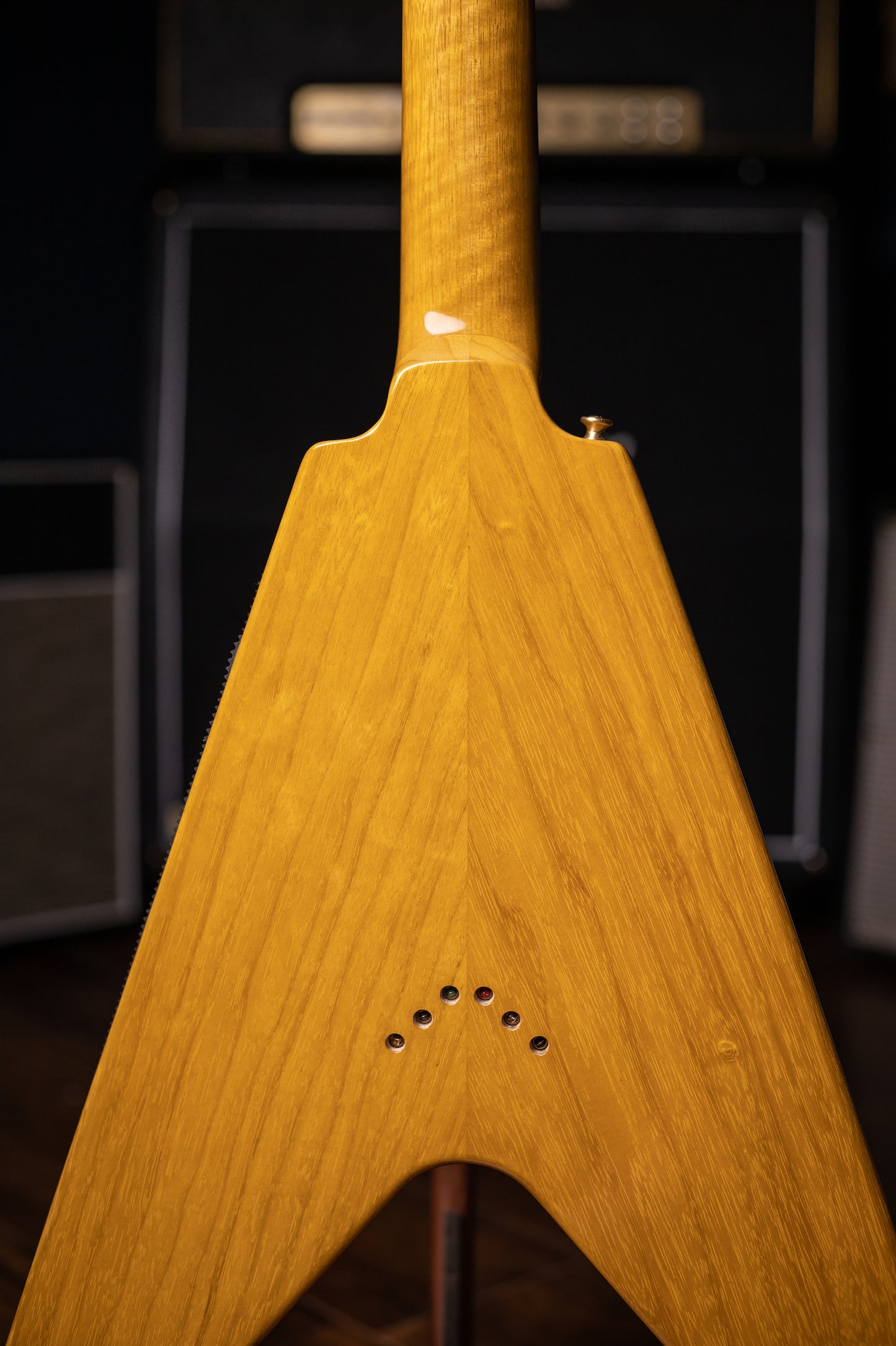 Gibson Custom Shop Korina Flying V Black Pickguard Electric Guitar - Natural