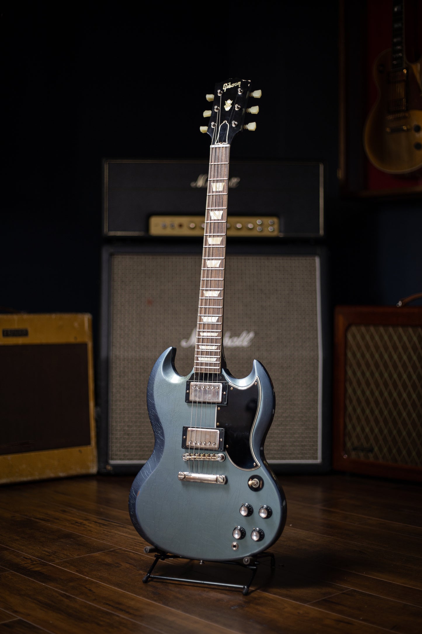Gibson Murphy Lab 1964 SG Standard Stop Bar Light Aged - Pelham Blue