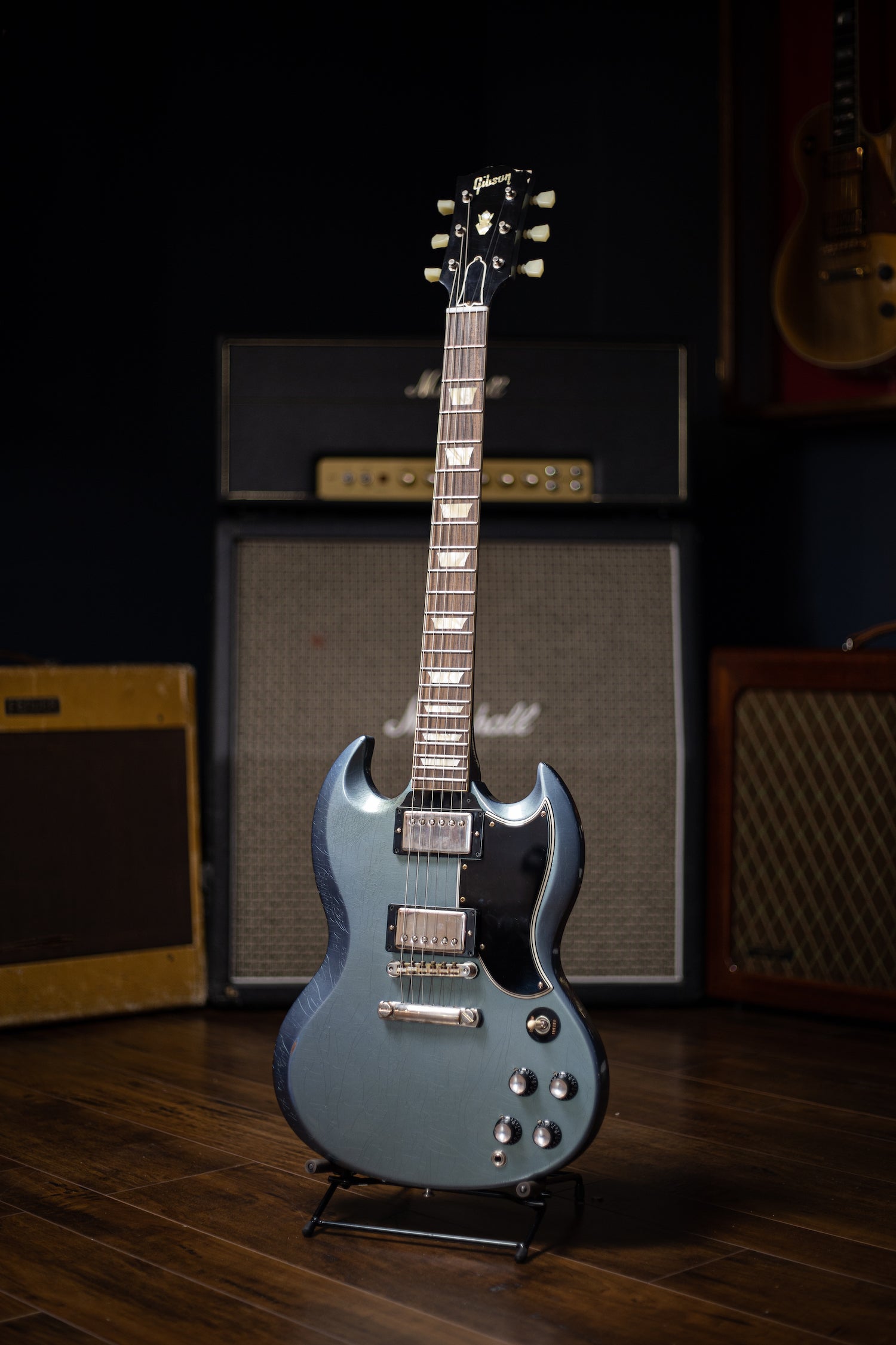 Gibson Murphy Lab 1964 SG Standard Stop Bar Light Aged - Pelham Blue