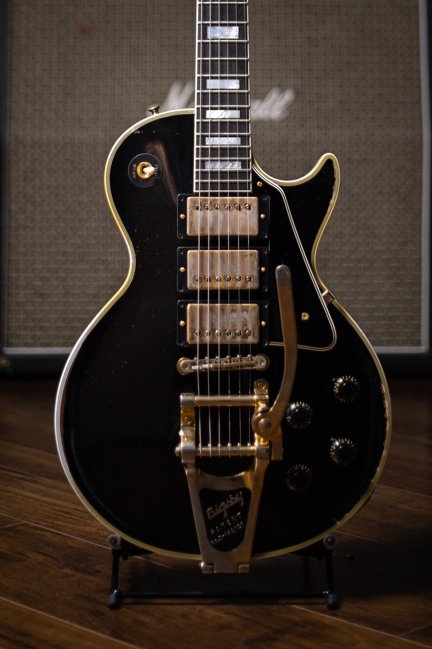 Gibson Custom Shop Murphy Lab 1957 Les Paul Custom 3 Pickup Ultra Heavy Aged - Ebony