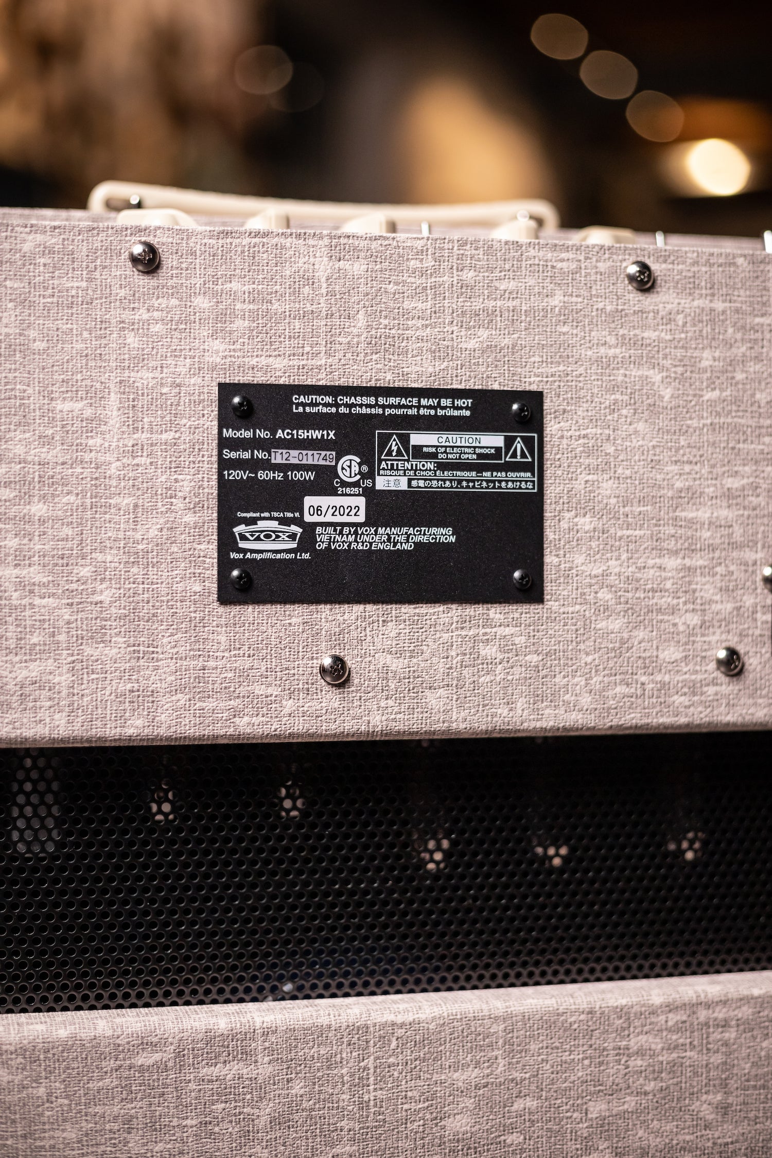 Vox AC15HW1X 1x12" 15-watt Handwired Tube Combo Amp with Alnico Blue Speaker