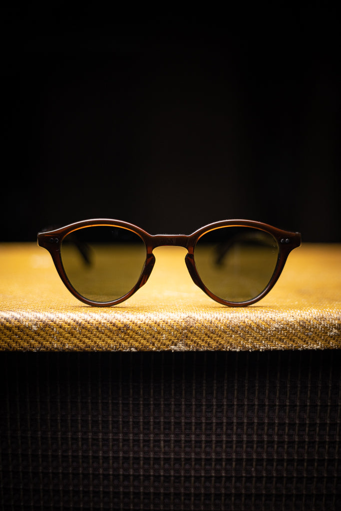 Johann Wolff Sunglasses - Zhan in Hickory w/ Green Polar Lenses