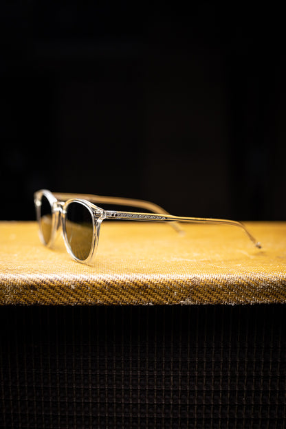 Johann Wolff Sunglasses - Kepler in Champagne w/ Green Polar Lenses