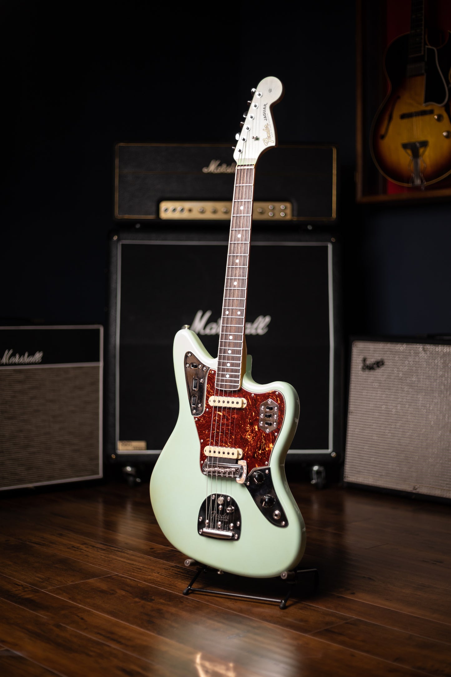 Fender Custom Shop '66 Jaguar Deluxe Closet Classic Electric Guitar - Aged Surf Green
