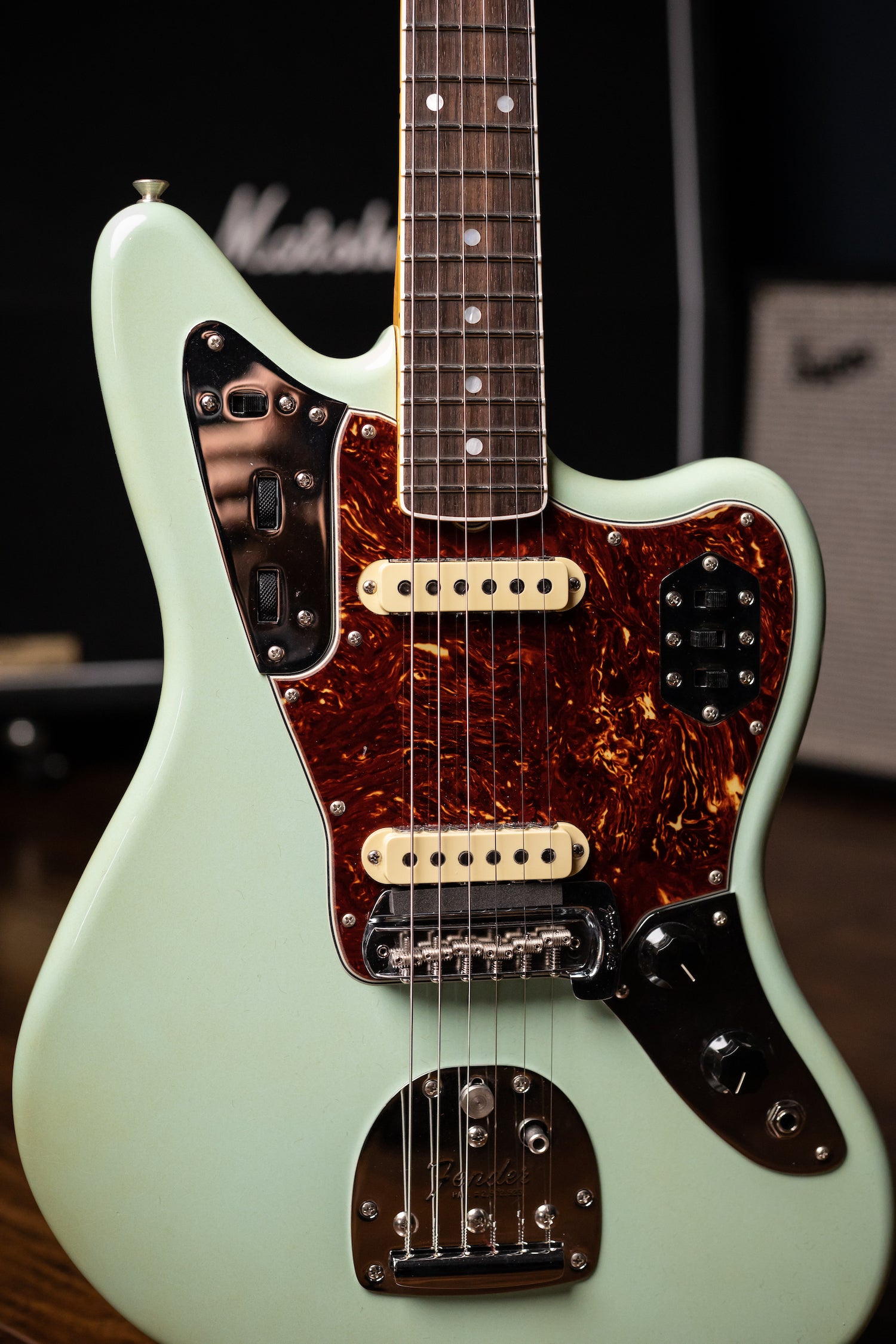 Fender Custom Shop '66 Jaguar Deluxe Closet Classic Electric Guitar - Aged Surf Green