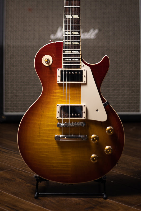 2014 Gibson Custom Shop Les Paul Long Scale 25.5” Electric Guitar - Washed Cherry Sunburst