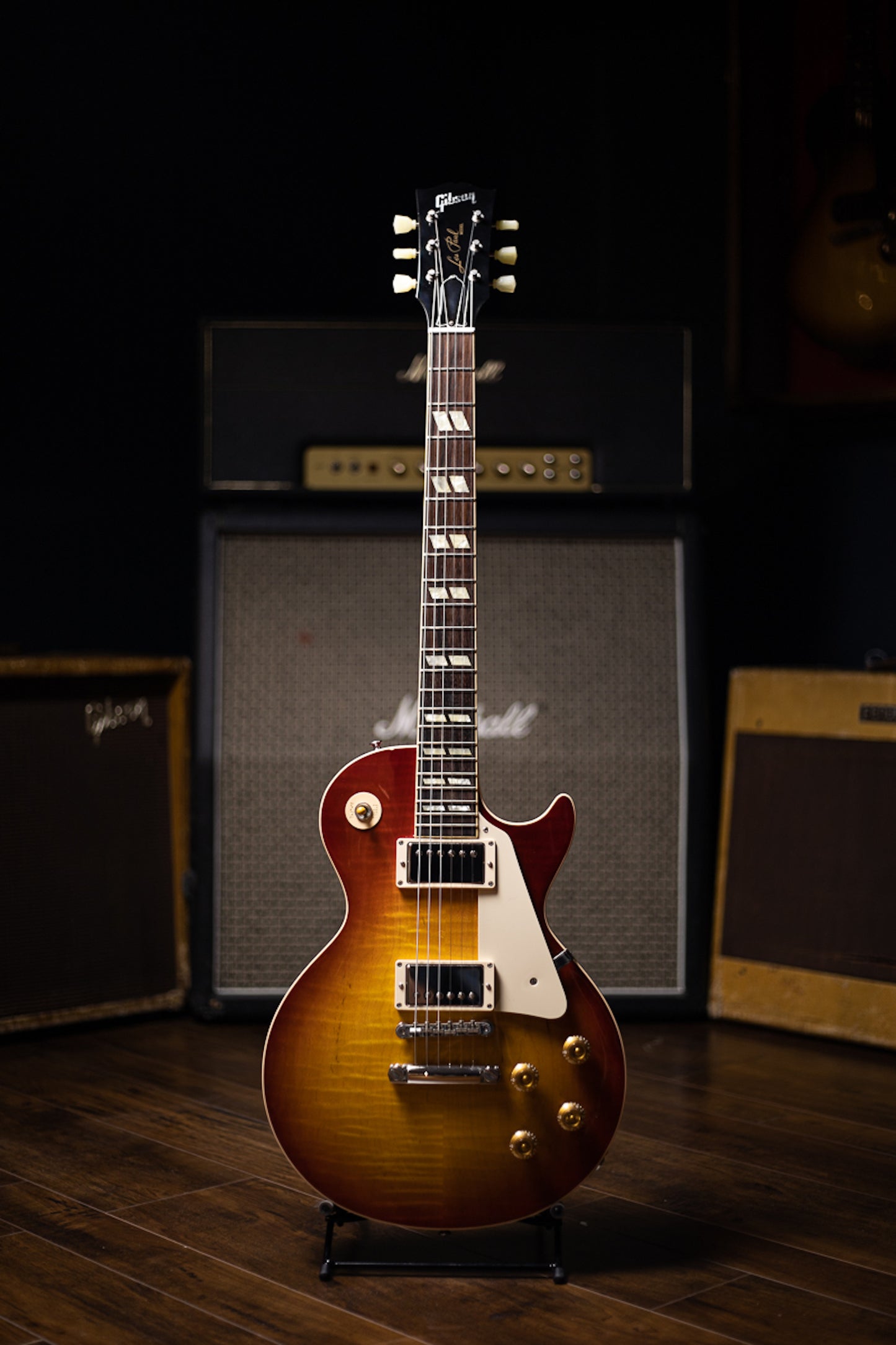 2014 Gibson Custom Shop Les Paul Long Scale 25.5” Electric Guitar - Washed Cherry Sunburst