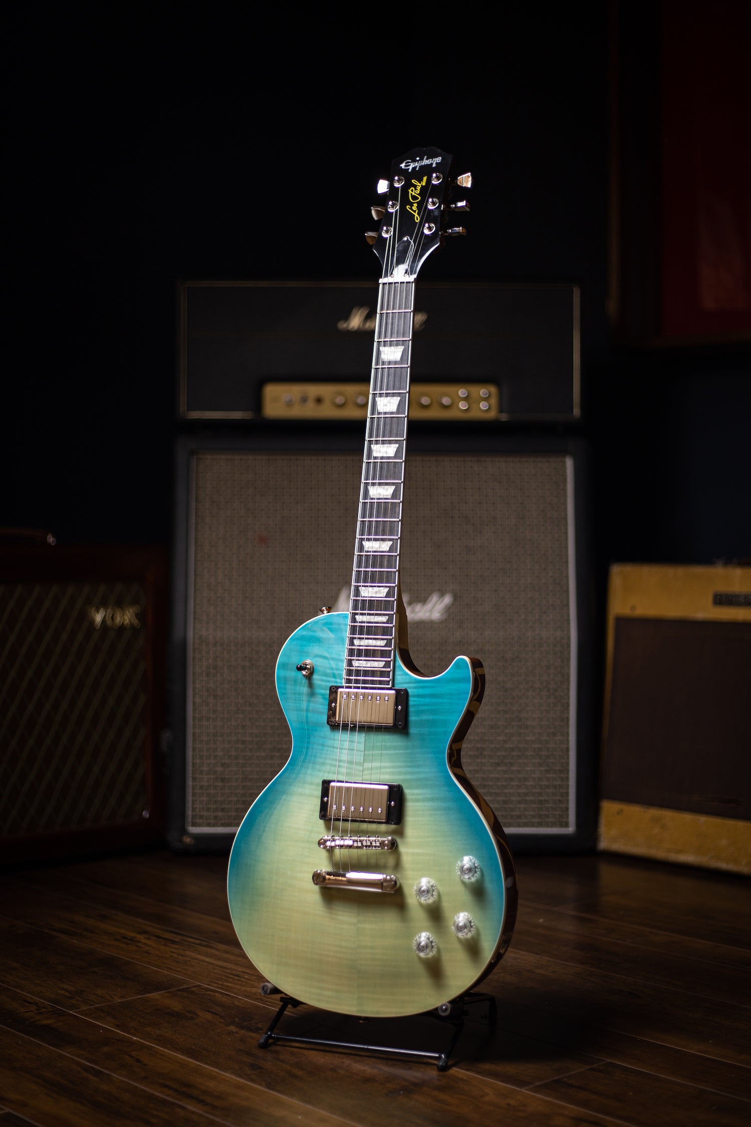 Epiphone Les Paul Modern Figured Electric Guitar - Caribbean Blue Fade