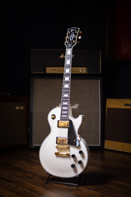 Gibson Custom Shop Les Paul Custom Ebony Fingerboard Gloss Electric Guitar - Alpine White
