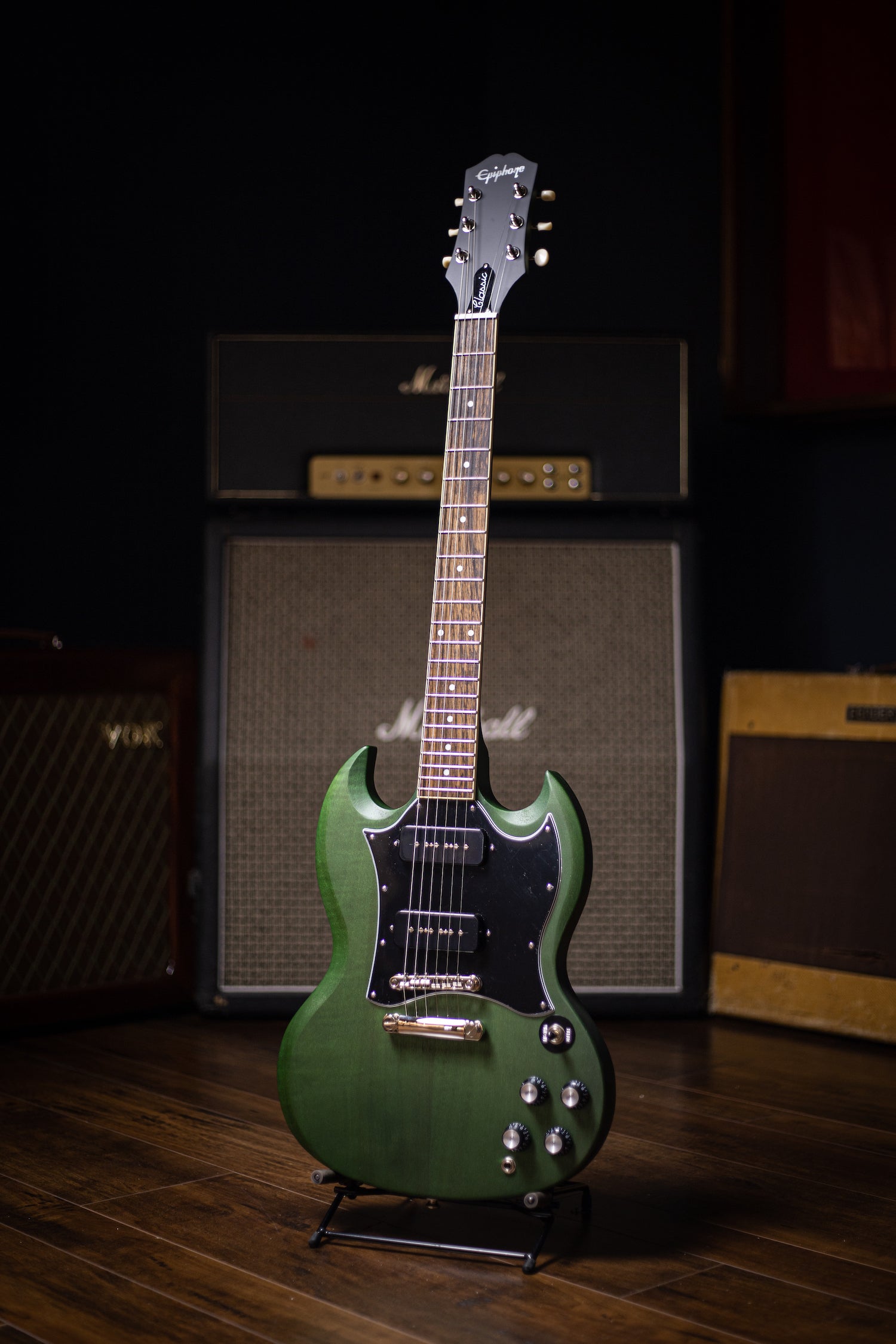Epiphone SG Classic Worn P90 Electric Guitar - Worn Inverness Green