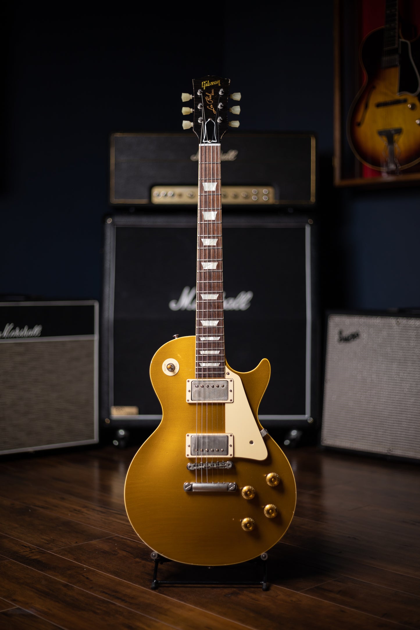 2015 Gibson Custom Shop True Historic Les Paul 1957 Reissue Figured Top Electric Guitar - Goldtop