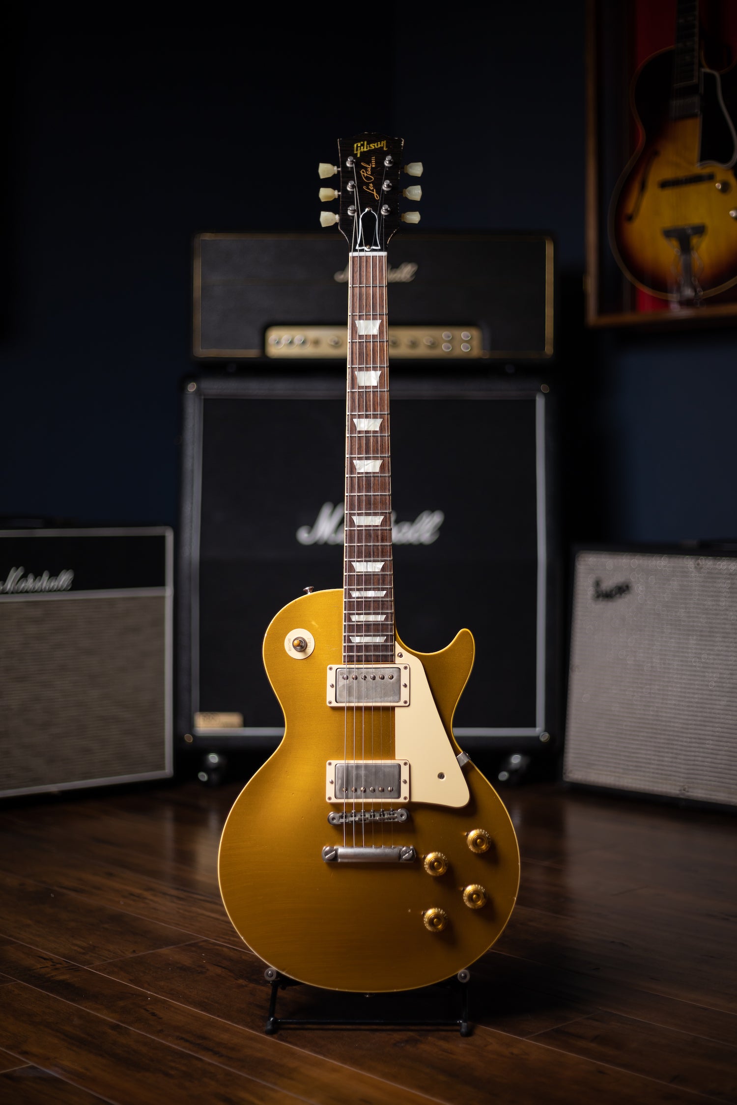 2015 Gibson Custom Shop True Historic Les Paul 1957 Reissue Figured Top Electric Guitar - Goldtop