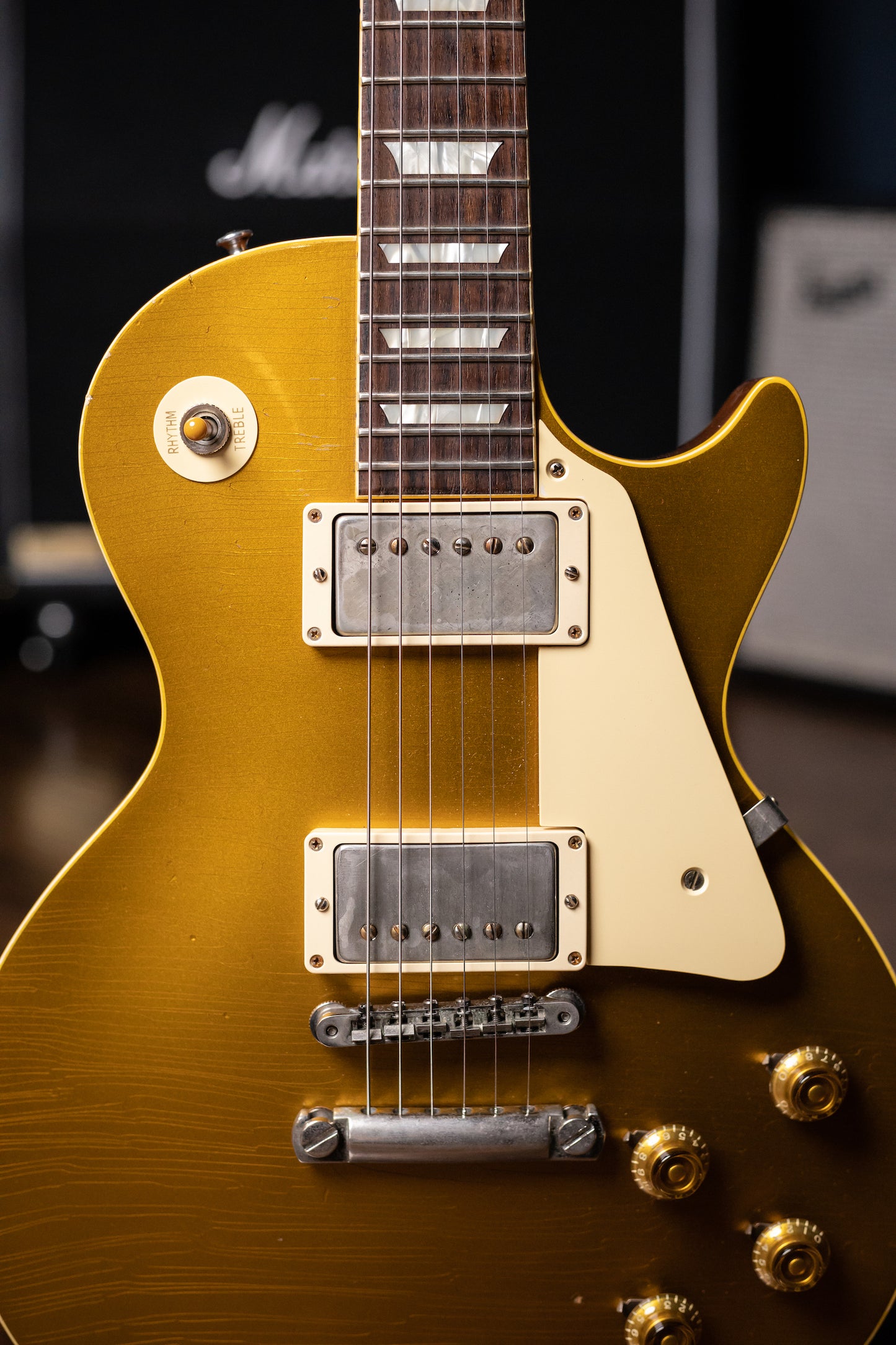 2015 Gibson Custom Shop True Historic Les Paul 1957 Reissue Figured Top Electric Guitar - Goldtop