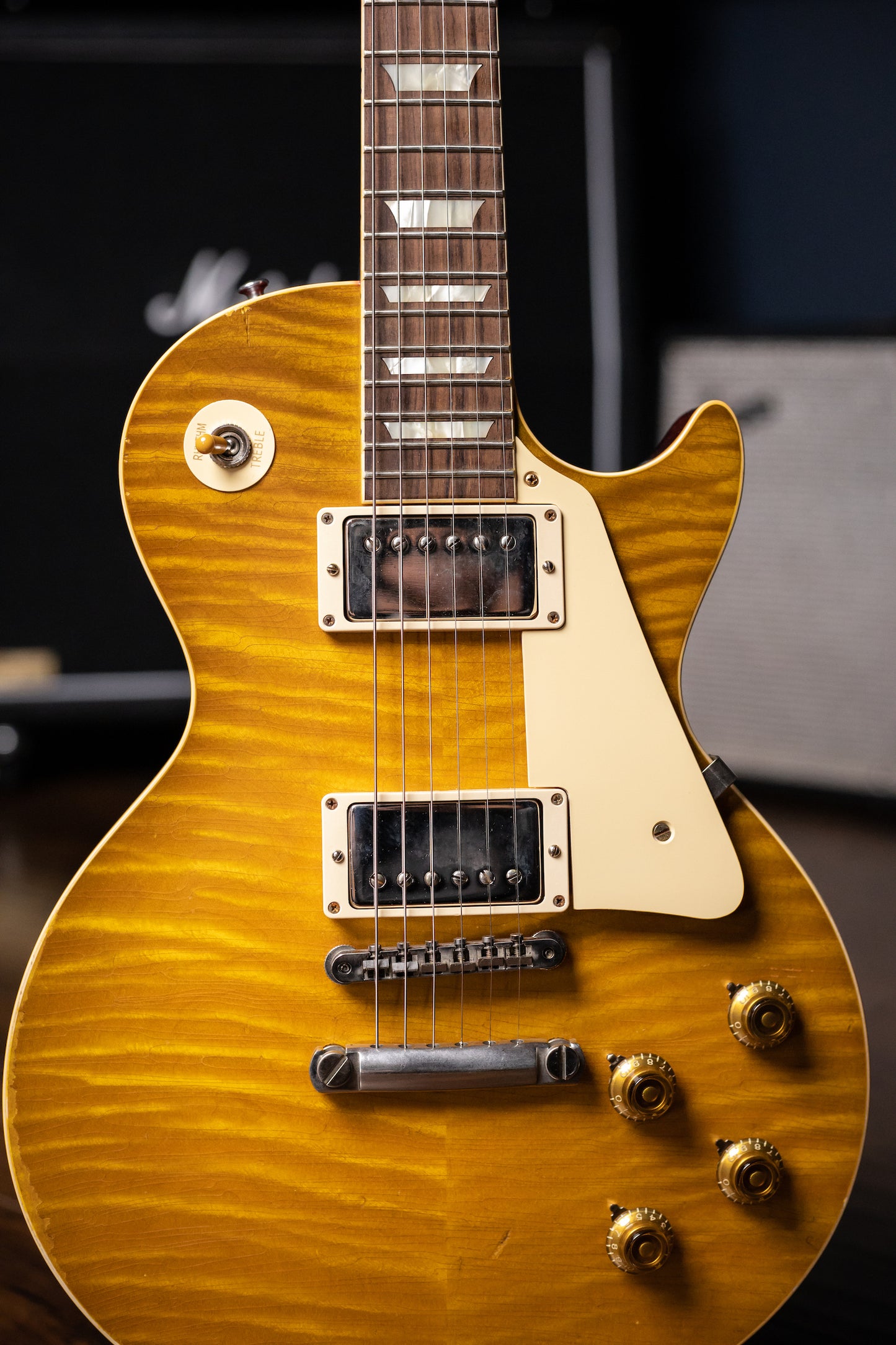 2015 Gibson Custom Shop True Historic Les Paul 1959 Reissue Figured Top Electric Guitar - Lemon Burst