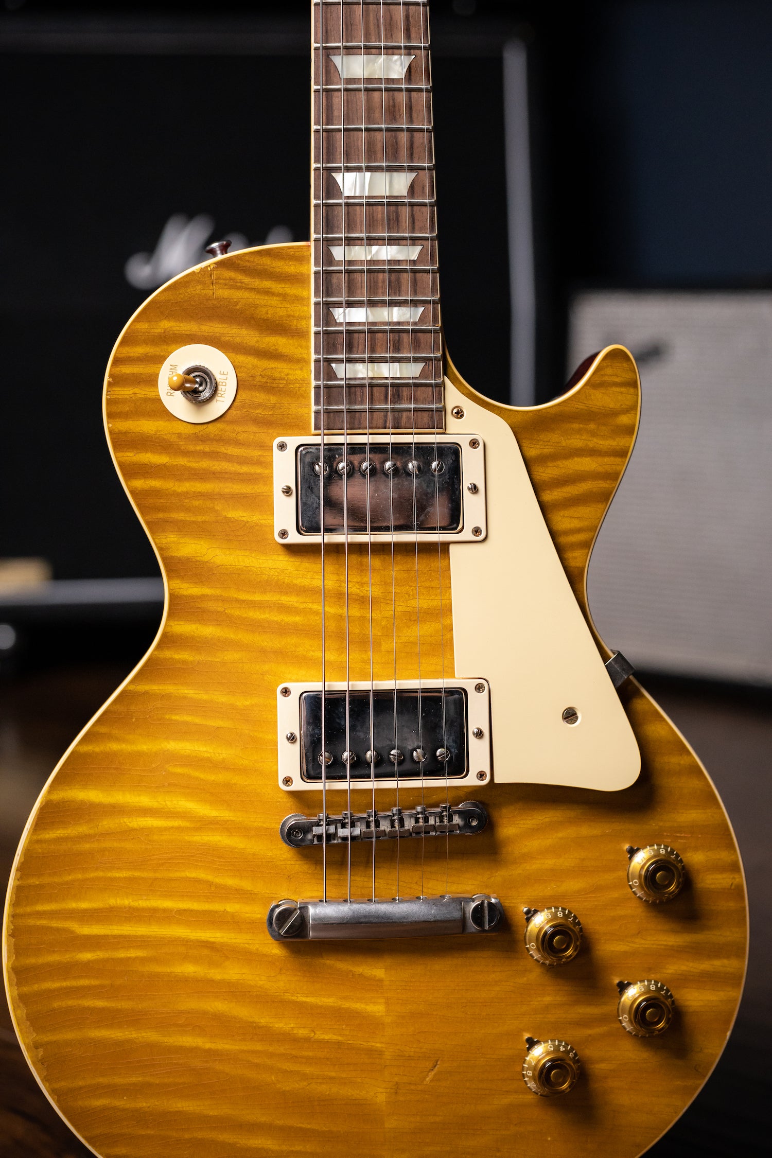 2015 Gibson Custom Shop True Historic Les Paul 1959 Reissue Figured Top Electric Guitar - Lemon Burst