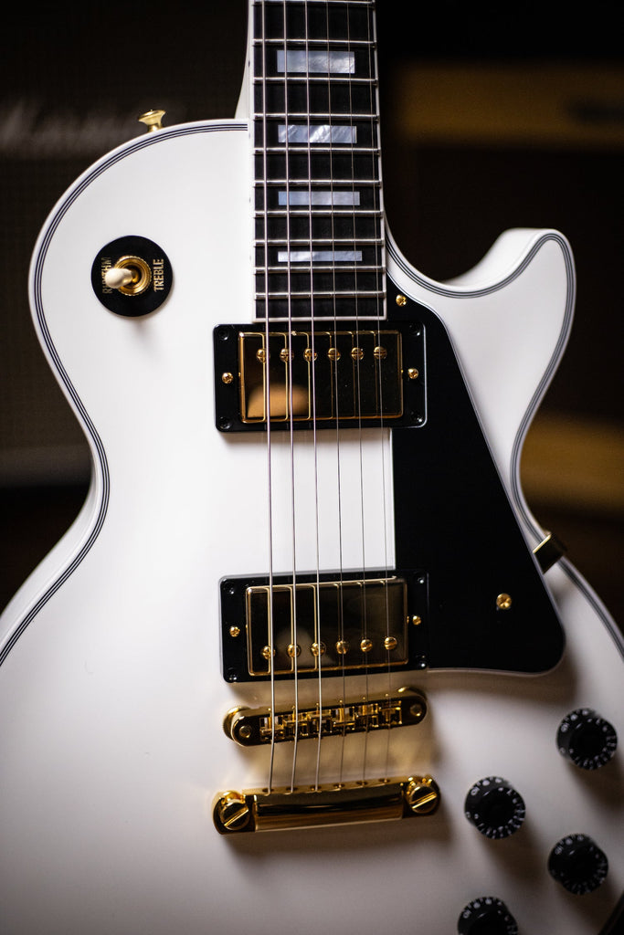 Gibson Custom Shop Les Paul Custom Ebony Fingerboard Gloss Electric Guitar - Alpine White