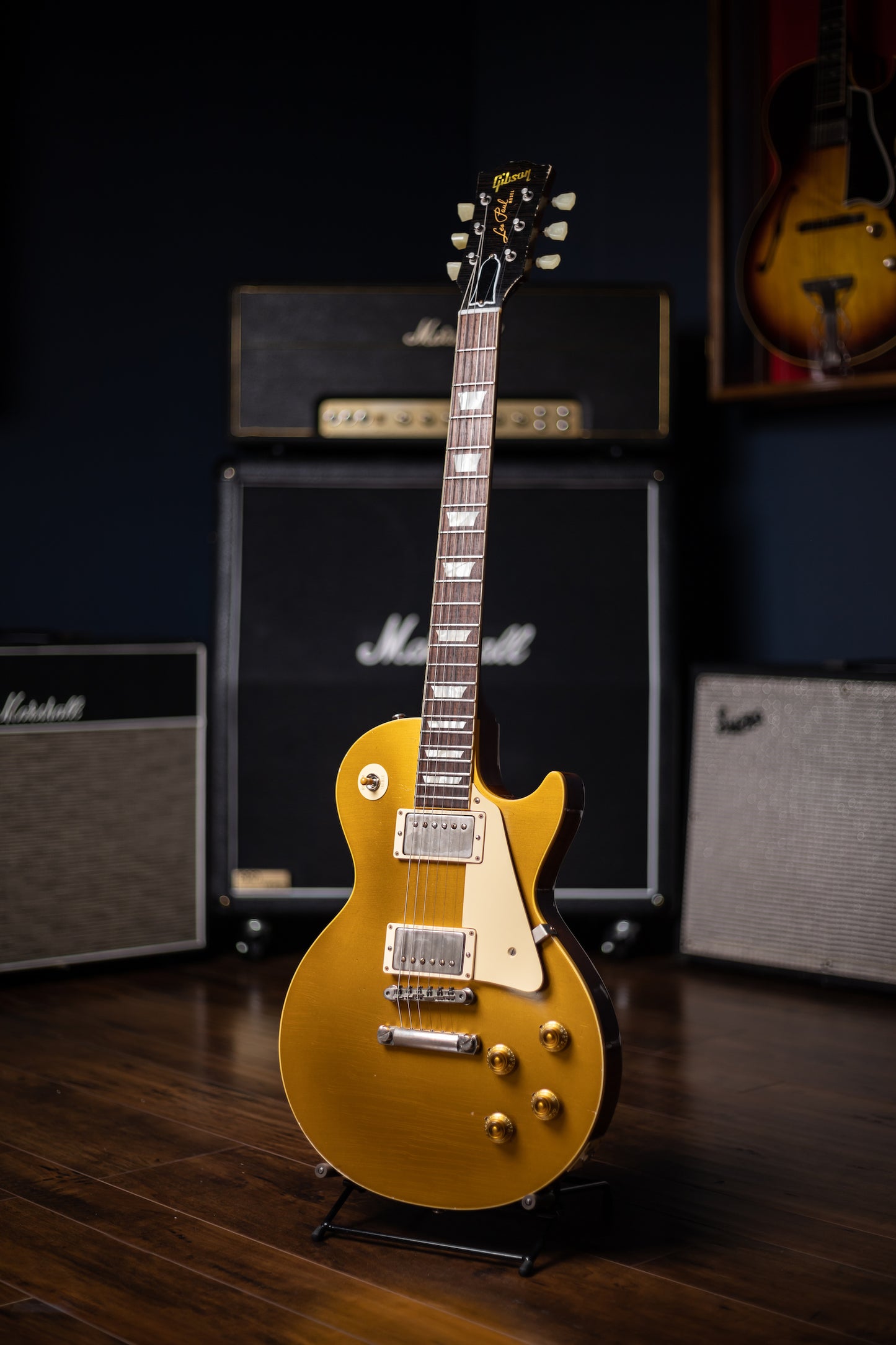 2015 Gibson Custom Shop True Historic Les Paul 1957 Reissue Figured Top Electric Guitar - Goldtop