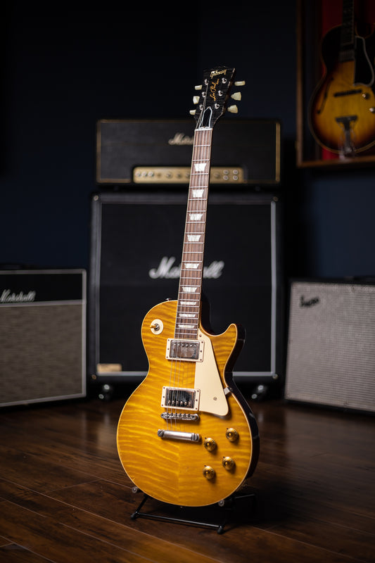2015 Gibson Custom Shop True Historic Les Paul 1959 Reissue Figured Top Electric Guitar - Lemon Burst