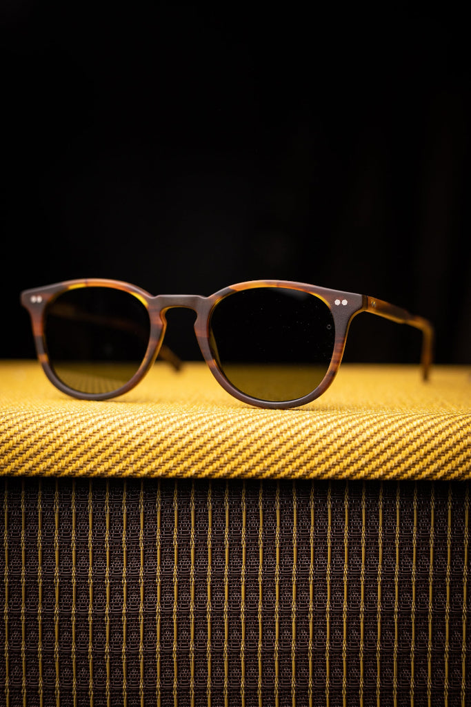 Johann Wolff Sunglasses - Kepler in Matte Tigerwood w/ Green Polarized Lenses