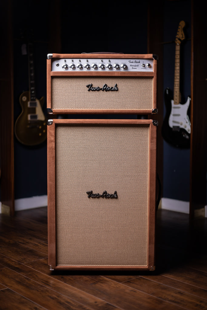 PRE-ORDER! Two-Rock Bloomfield Drive 100/50w Tube Head and Cabinet - Silver Chassis, Tobacco Suede, Cane Grill, Buckskin Piping