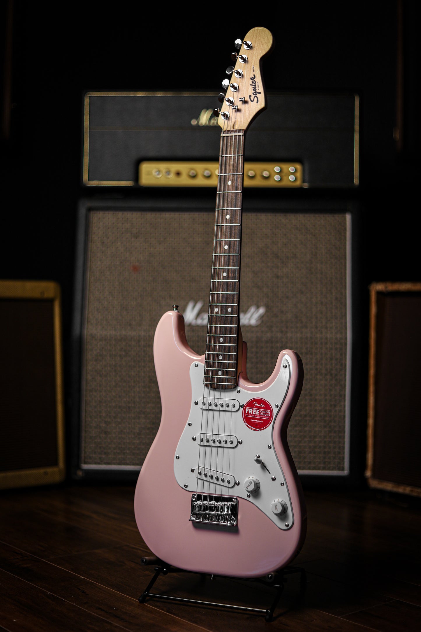 Squier Stratocaster Mini Electric Guitar - Shell Pink
