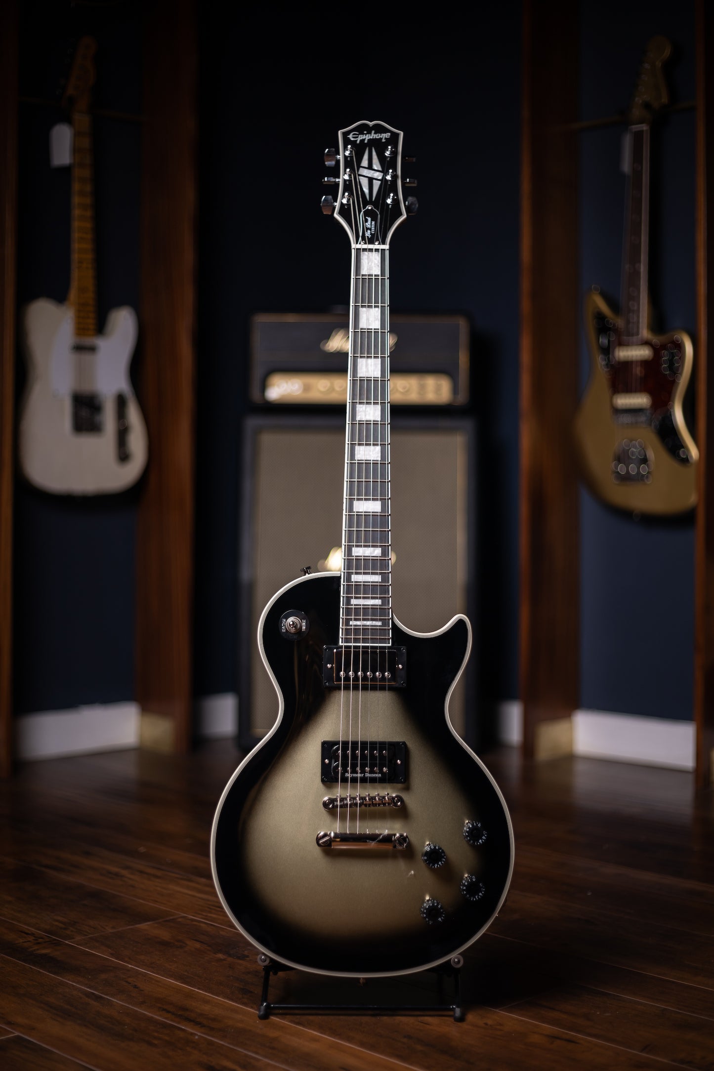 Epiphone Adam Jones Les Paul Custom Art Collection Electric Guitar - Mark Ryden’s “Veil of Bees", Antique Silverburst