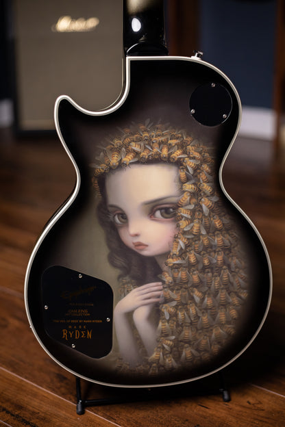 Epiphone Adam Jones Les Paul Custom Art Collection Electric Guitar - Mark Ryden’s “Veil of Bees", Antique Silverburst