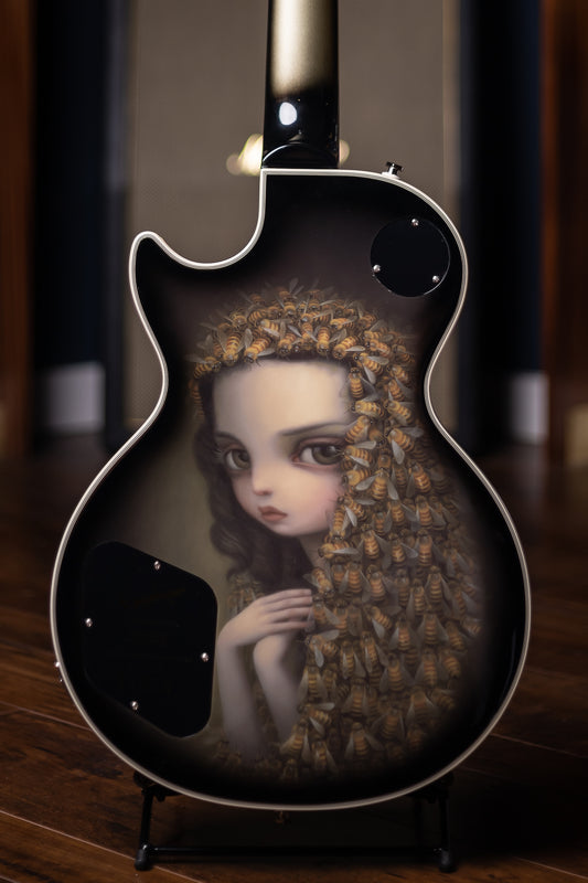Epiphone Adam Jones Les Paul Custom Art Collection Electric Guitar - Mark Ryden’s “Veil of Bees", Antique Silverburst