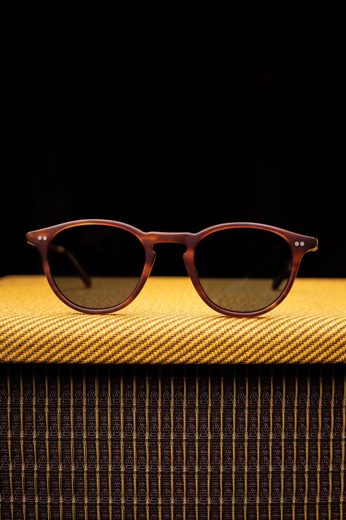 Johann Wolff Sunglasses - Otto in Matte Havana w/ Blue Polarized Lenses