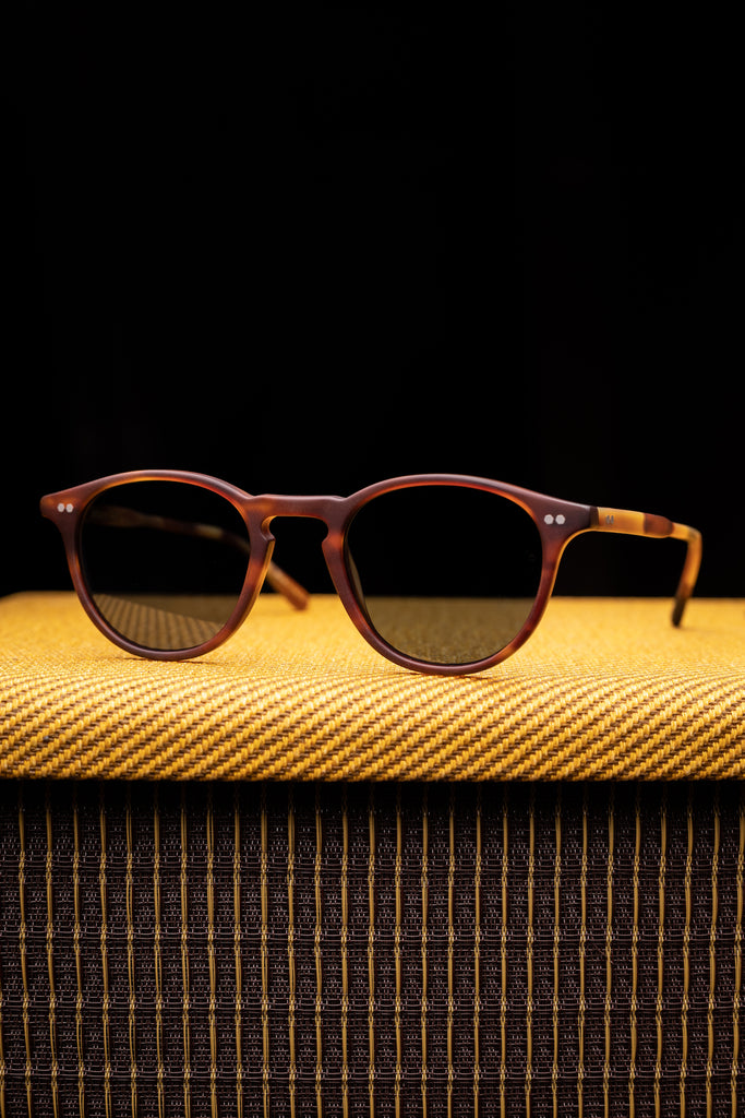 Johann Wolff Sunglasses - Otto in Matte Havana w/ Blue Polarized Lenses