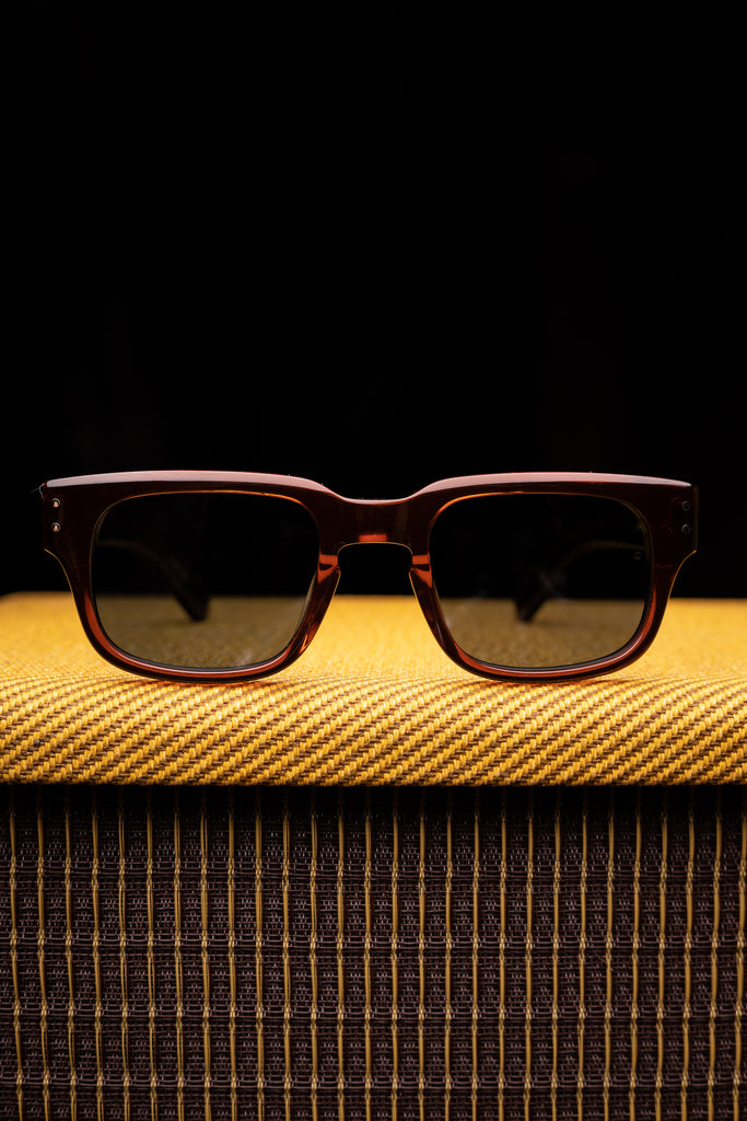 Johann Wolff Sunglasses - Martin in Hickory w/ Blue Polarized Lenses
