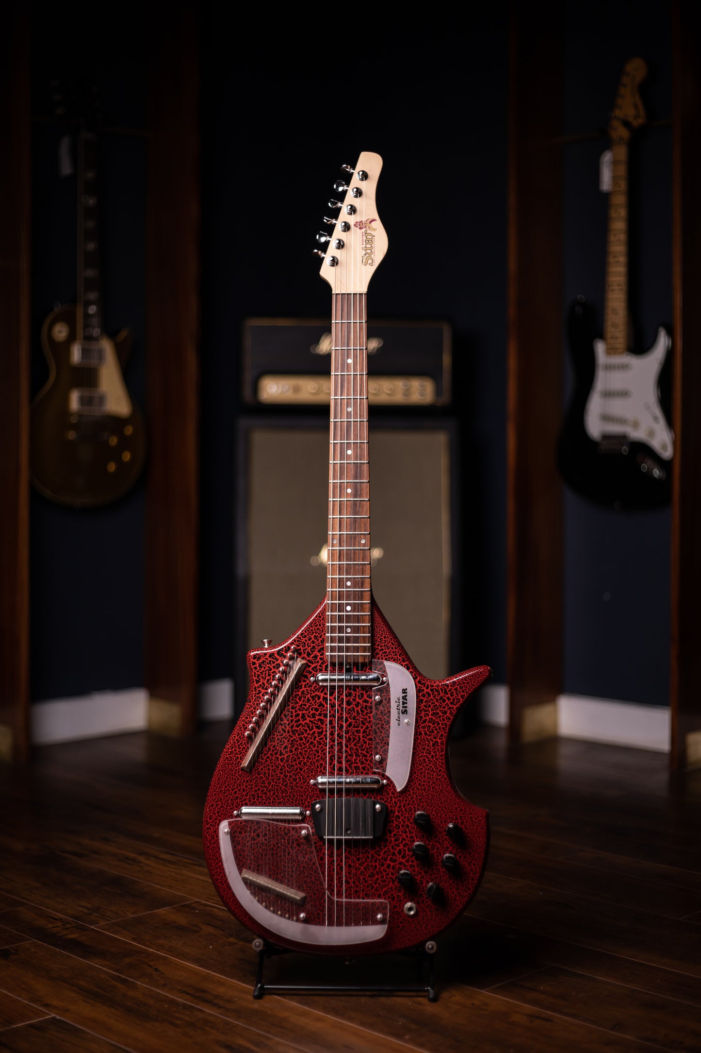 Used Jerry Jones Electric Sitar - Red Crackle