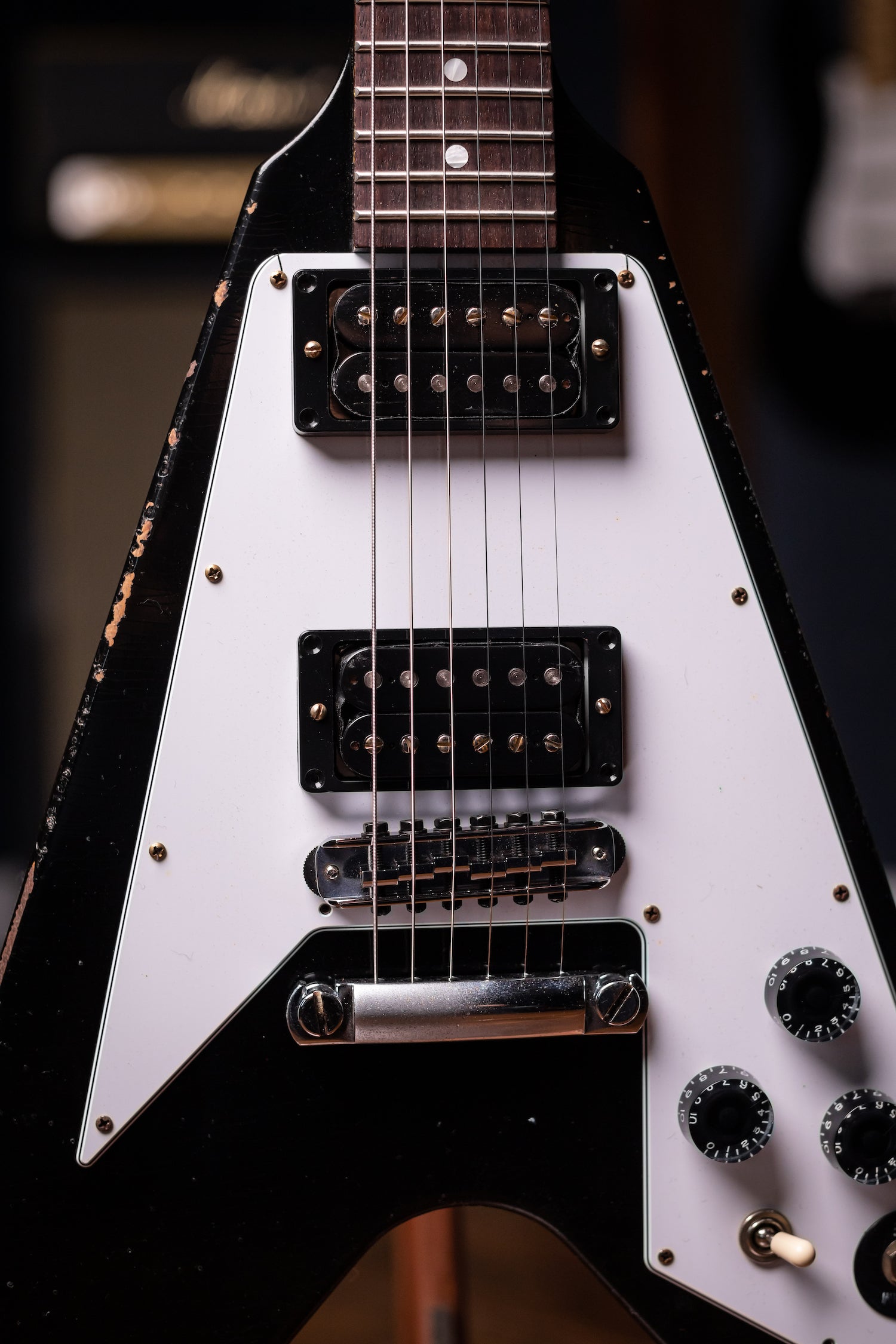 Gibson Kirk Hammett 1979 Flying V Murphy Lab Aged Electric Guitar - Ebony