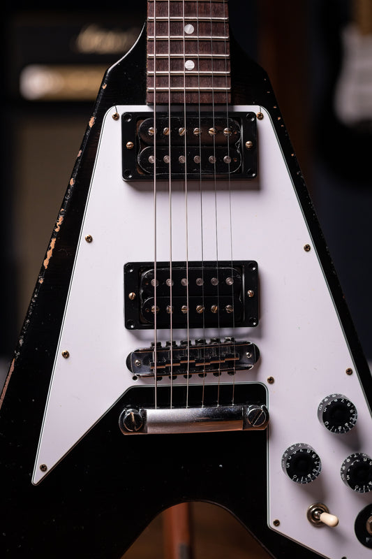 Gibson Kirk Hammett 1979 Flying V Murphy Lab Aged Electric Guitar - Ebony