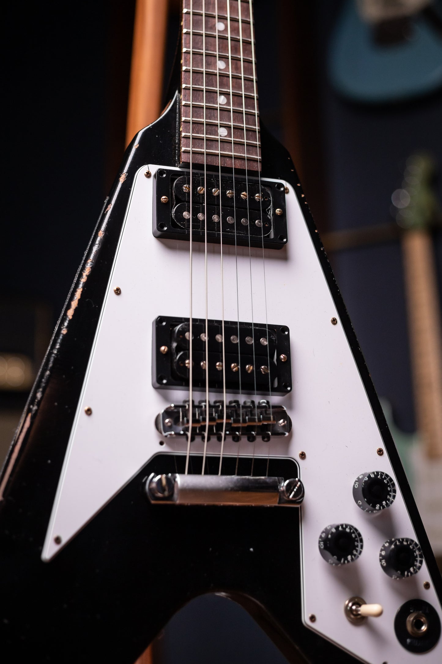 Gibson Kirk Hammett 1979 Flying V Murphy Lab Aged Electric Guitar - Ebony