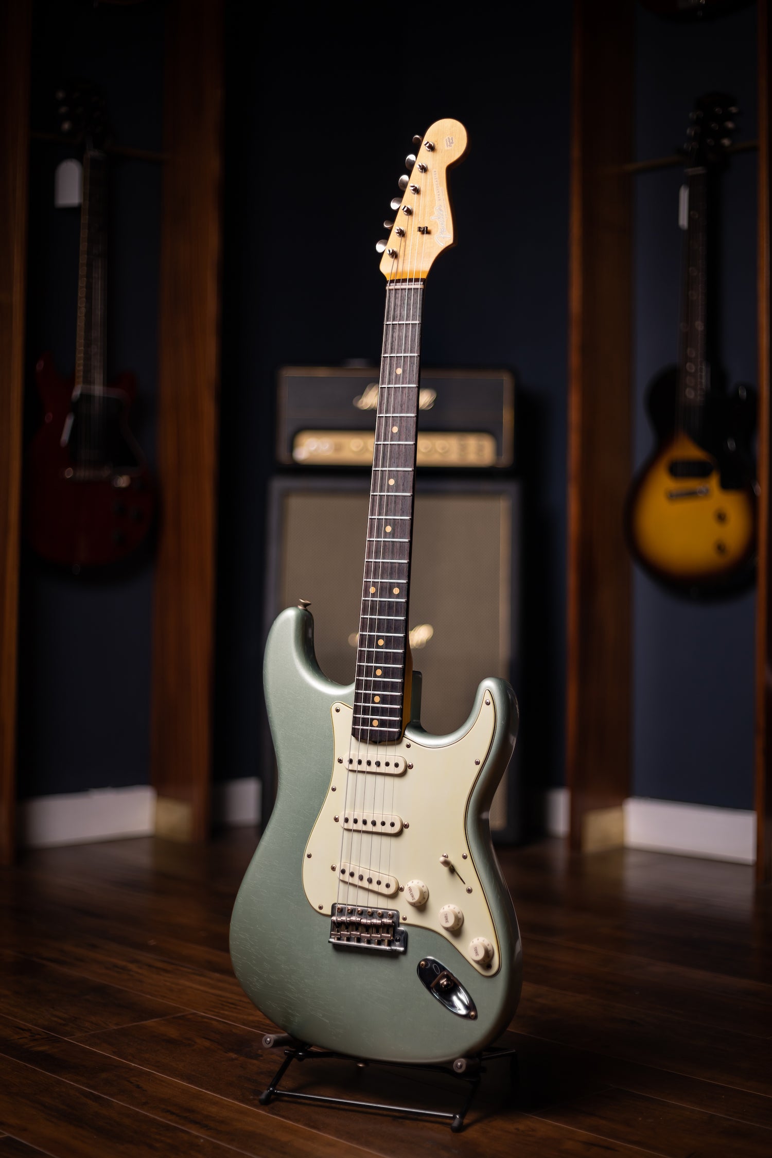 Fender Custom Shop Limited Edition '59 Stratocaster Journeyman Relic Electric Guitar - Super Faded Aged Sage Green Metallic