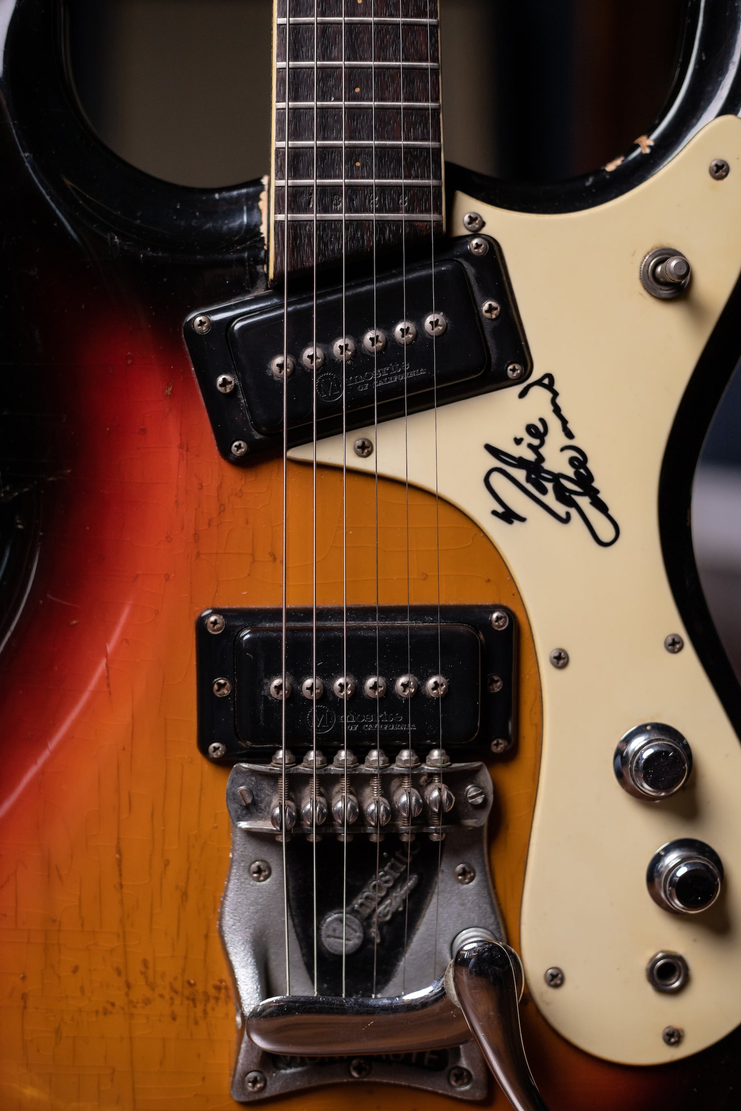 1965 Mosrite Ventures Model Electric Gutiar Signed by Nokie - Sunburst