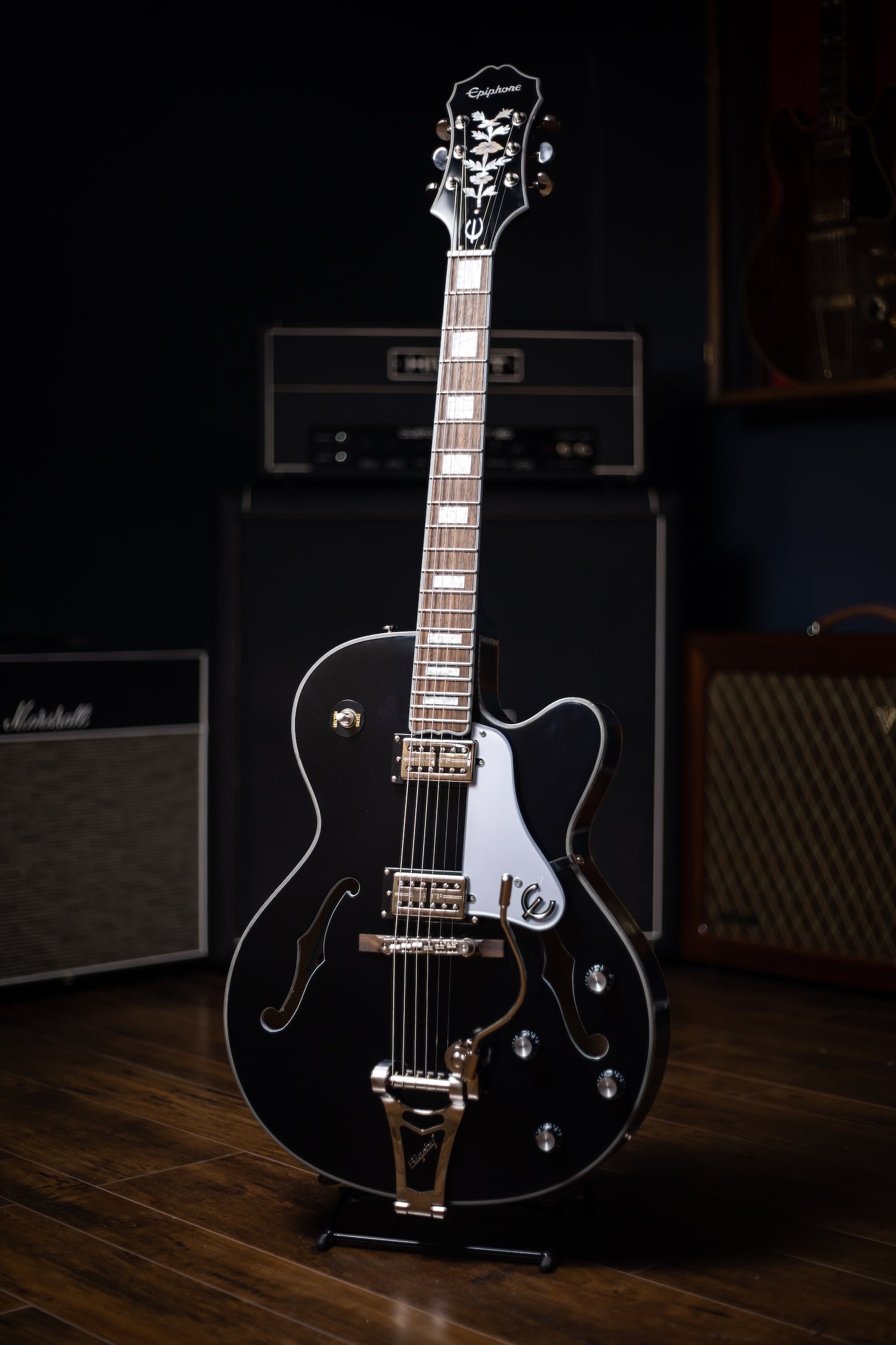 Epiphone Emperor Swingster Electric Guitar - Black Aged Gloss