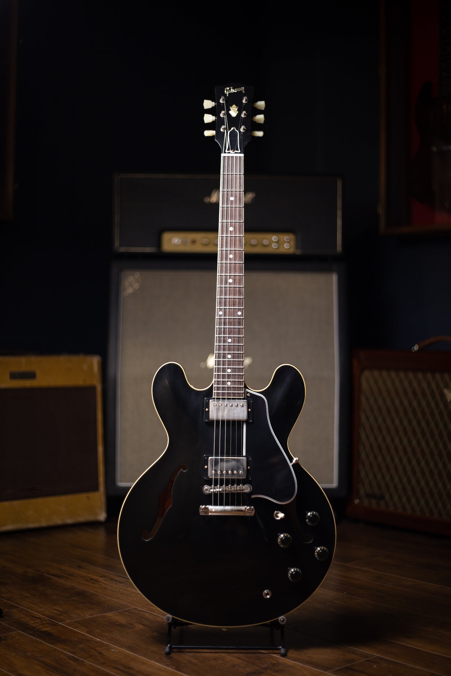 thumbnail image 2 of Black W/Hummingbird Acoustic Guitar Pickguard Comma Waterdrop 2 of 10