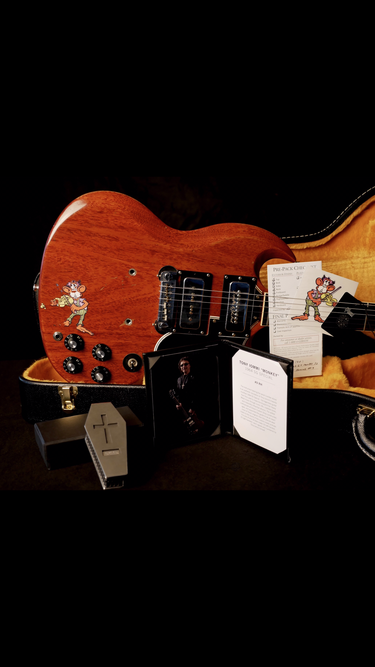 Gibson Tony Iommi "Monkey" 1964 SG Special Replica Right Handed Electric Guitar - Aged Cherry - Walt Grace Vintage