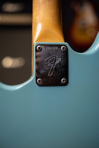 1966 Fender Mustang Signed By John Kay Of Steppenwolf Electric Guitar - Daphne Blue