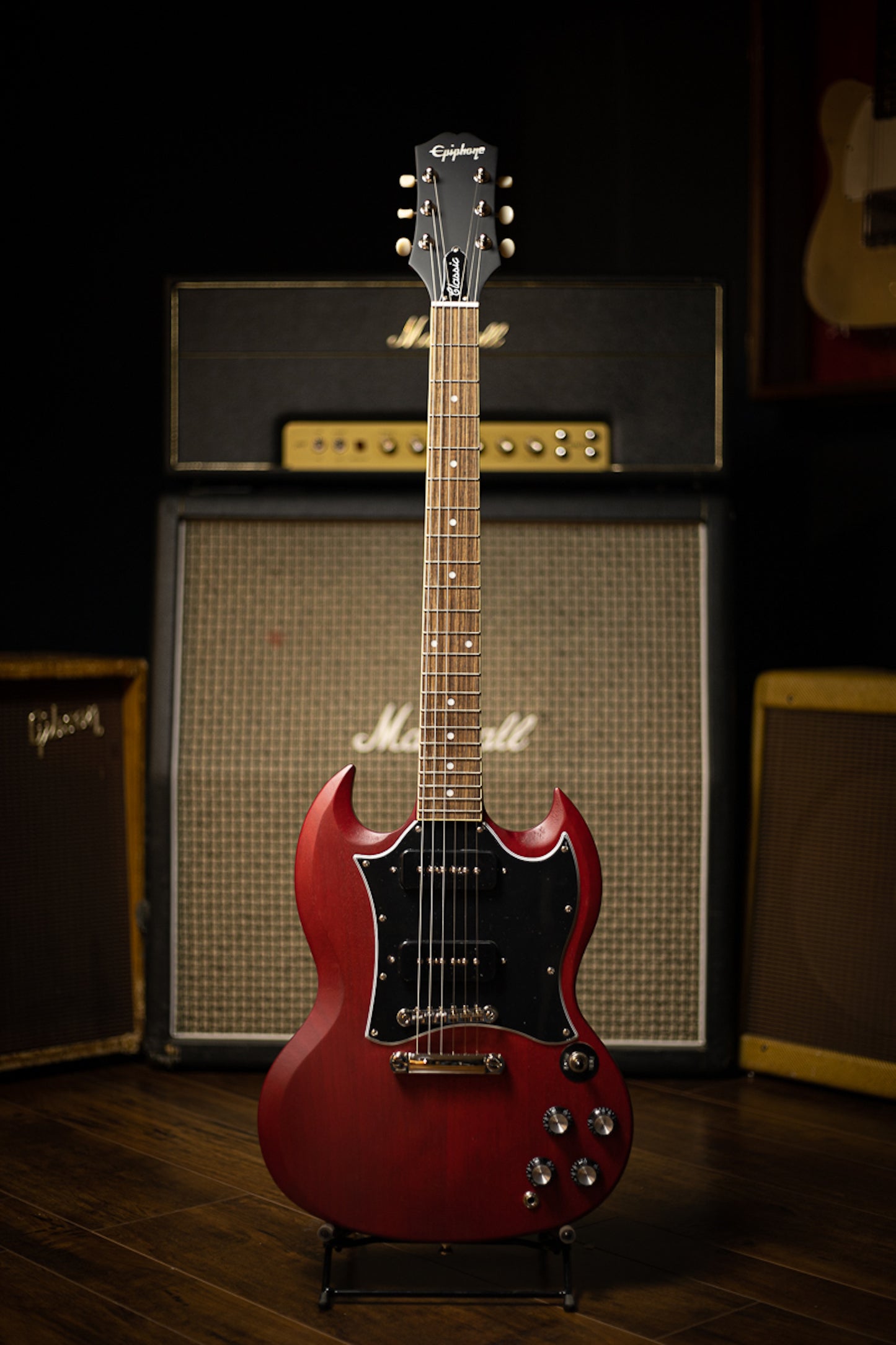 Epiphone SG Classic Worn P-90s Electric Guitar - Worn Cherry