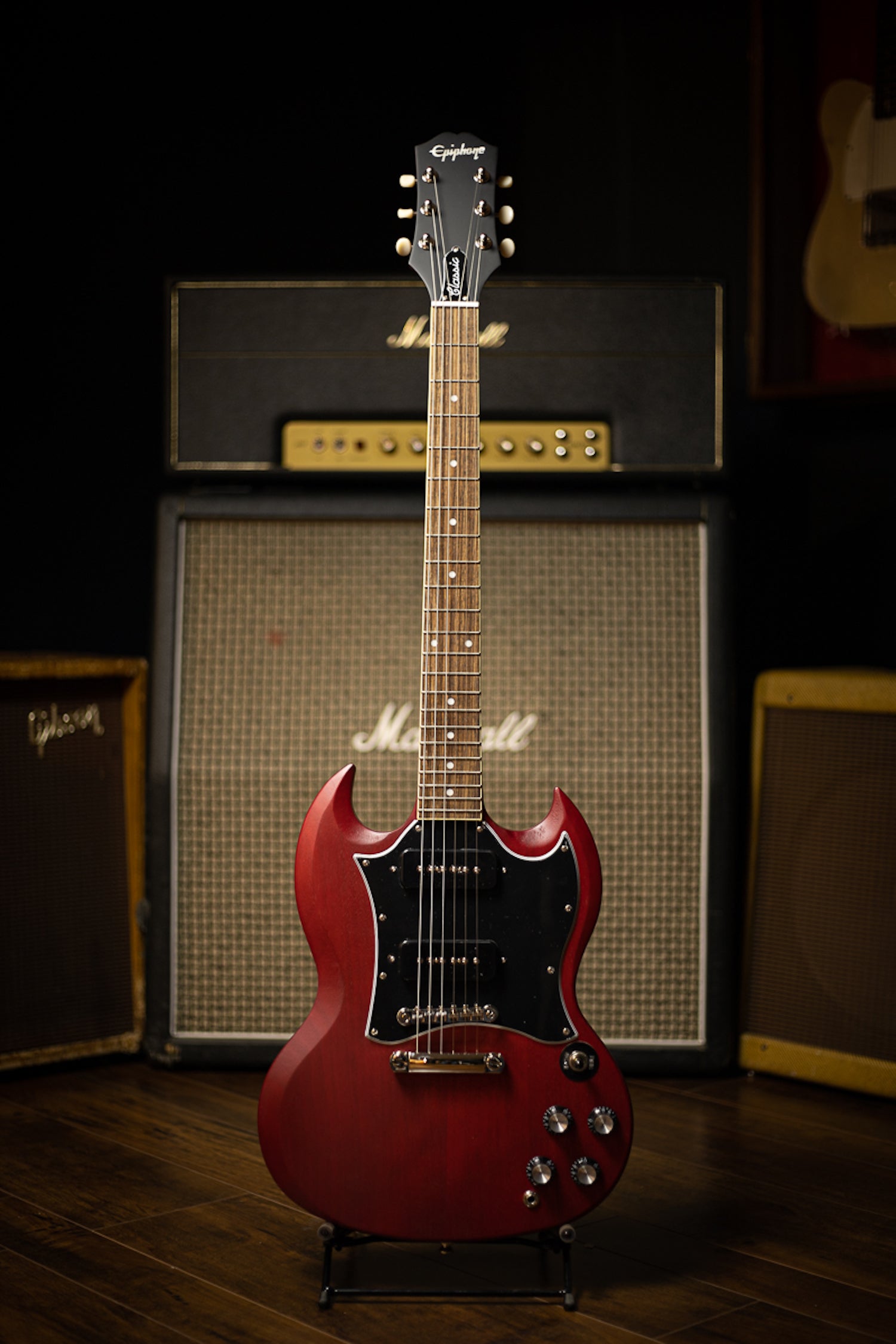Epiphone SG Classic Worn P-90s Electric Guitar - Worn Cherry